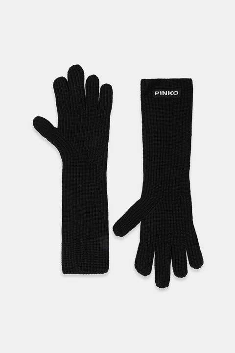 Pinko rękawiczki z dodatkiem wełny damskie kolor czarny 105997 A2Z4 - zdjęcie produktu nr 2