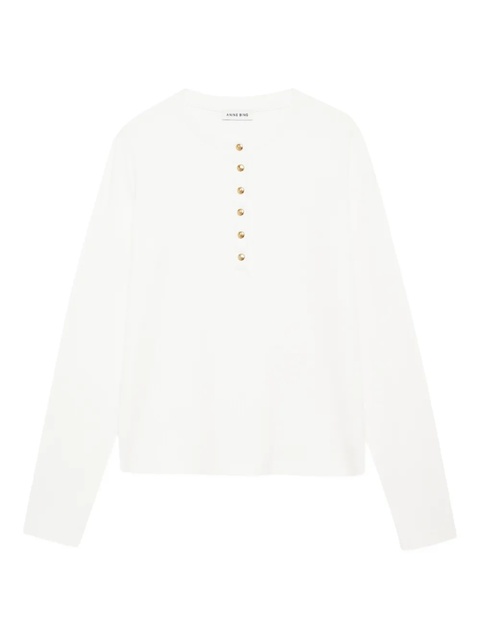 ANINE BING Alessia button-front ribbed top - White - zdjęcie produktu nr 1