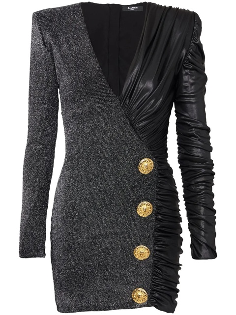 Balmain button-detail panelled minidress - Black - zdjęcie produktu nr 1