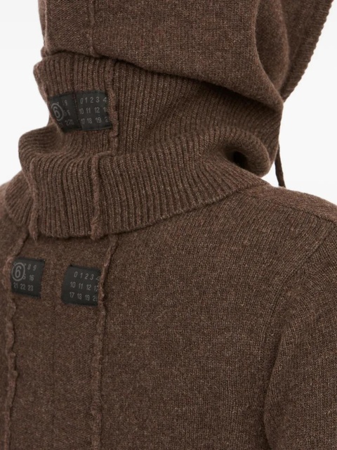 MM6 Maison Margiela fine-knit balaclava - Brown - zdjęcie produktu nr 2