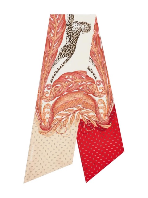 Ferragamo Madras-print silk bandeau - Red - zdjęcie produktu nr 1