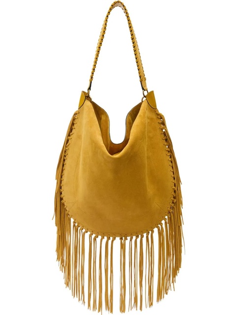 ISABEL MARANT Oskan fringed shoulder bag - Yellow - zdjęcie produktu nr 1