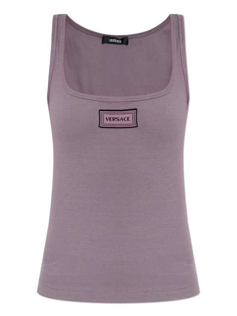 Versace logo-patch tank top - Purple - zdjęcie produktu nr 1