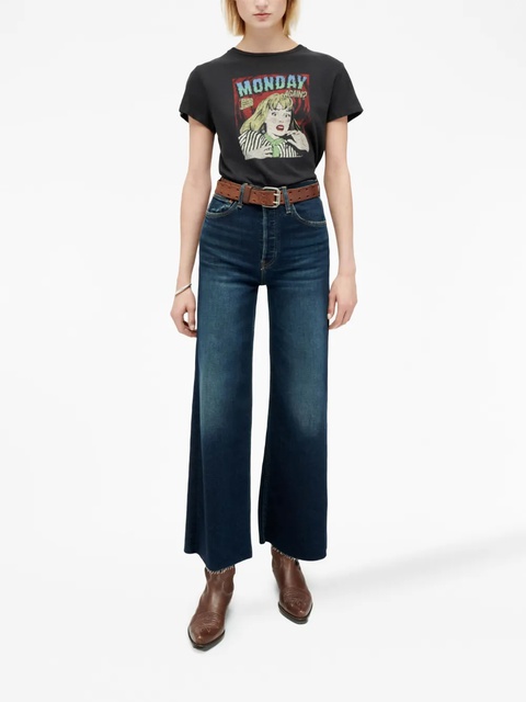 RE/DONE "Monday Again" cotton graphic T-shirt - Black - zdjęcie produktu nr 2