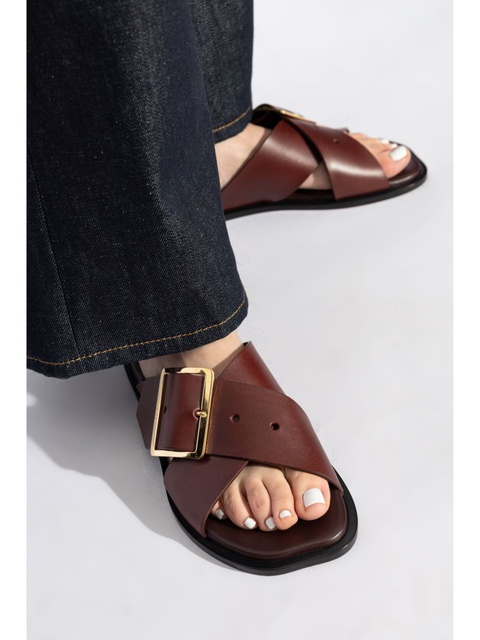 LOEWE Petal Belt slides - Brown - zdjęcie produktu nr 2
