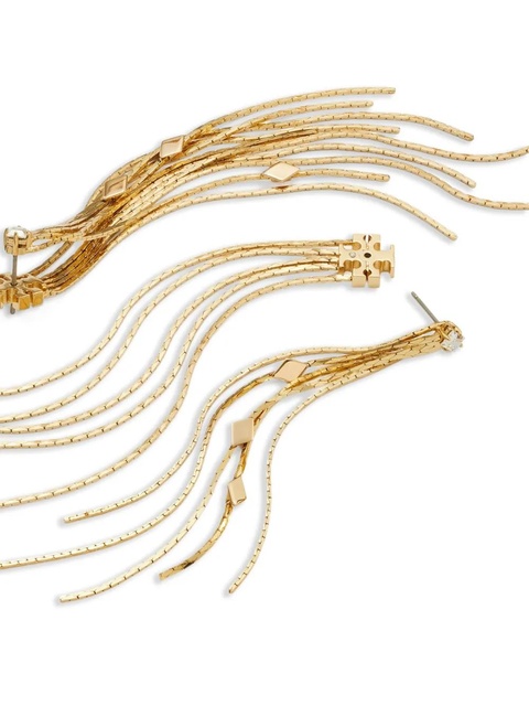 Tory Burch chain front-back earring - Gold - zdjęcie produktu nr 2