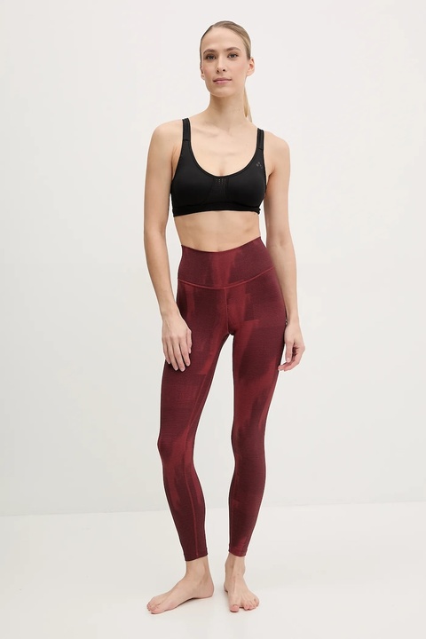 adidas Performance legginsy do jogi All Me kolor bordowy wzorzyste JJ3874 - zdjęcie produktu nr 2