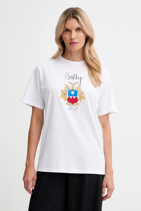 Bally t-shirt bawełniany damski kolor biały WJE087 - zdjęcie produktu nr 1