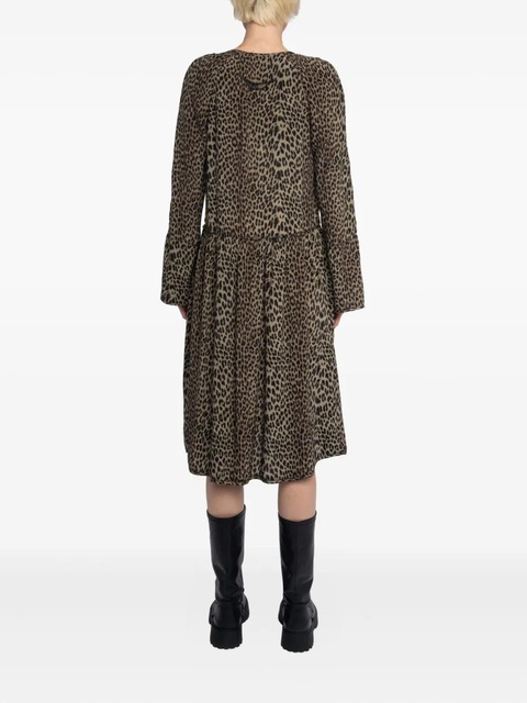 Zadig&Voltaire Rinas leopard-print V-neck mini dress - Brown - zdjęcie produktu nr 2