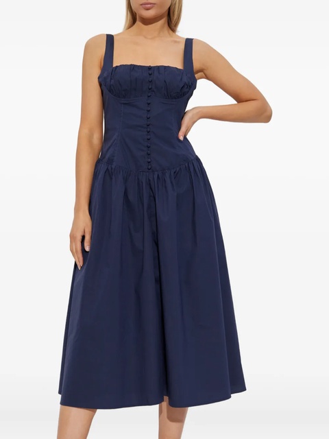 Cult Gaia Emmett buttoned gathered midi dress - Blue - zdjęcie produktu nr 1