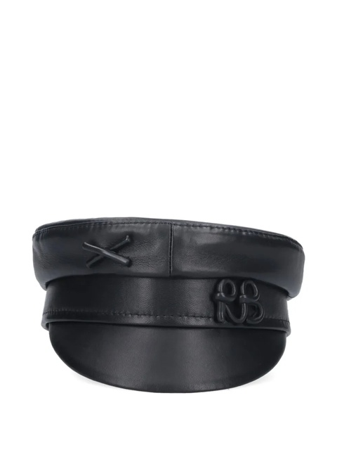 Ruslan Baginskiy leather baker-boy hat - Black - zdjęcie produktu nr 1