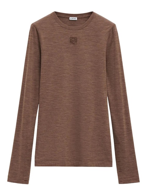 LOEWE logo-embroidered T-shirt - Brown - zdjęcie produktu nr 1