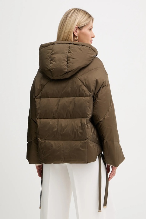 Twinset kurtka puchowa kolor zielony zimowa oversize 252TT2060 - zdjęcie produktu nr 2