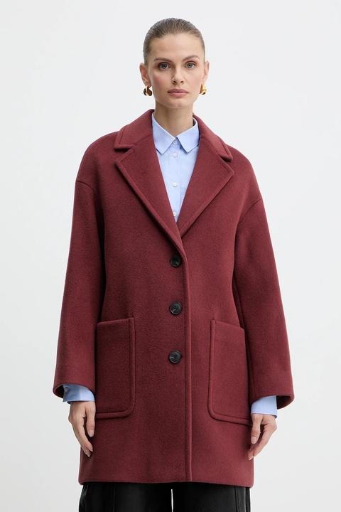 MAX&Co. płaszcz z dodatkiem wełny kolor bordowy 2526016023200 - zdjęcie produktu nr 1