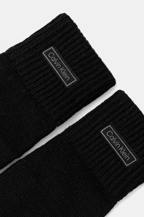 Calvin Klein rękawiczki wełniane damskie kolor czarny LV14F8041G - zdjęcie produktu nr 2