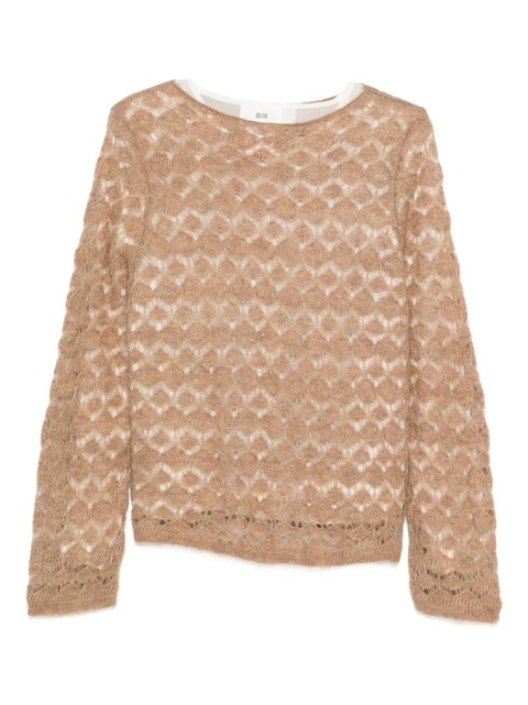 SOLOTRE open-knit sweater - Brown - zdjęcie produktu nr 1