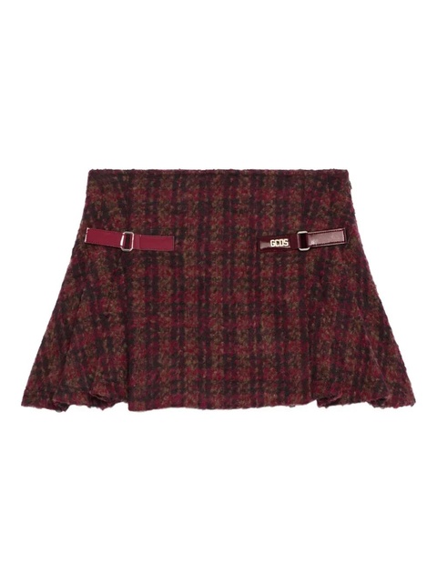 GCDS buckle check skirt - Red - zdjęcie produktu nr 1