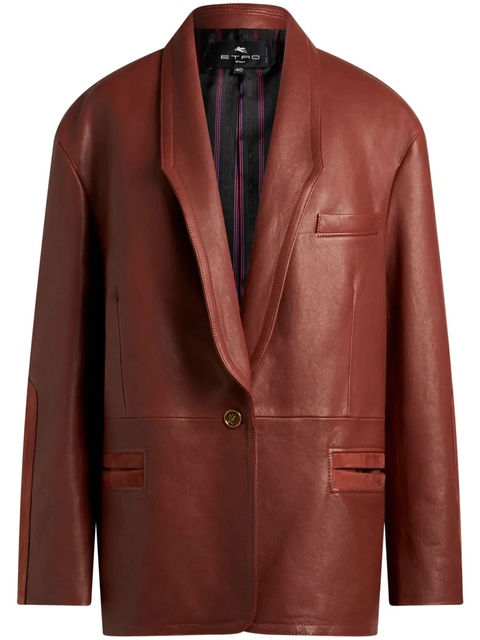 ETRO suede-trim leather jacket - Brown - zdjęcie produktu nr 1