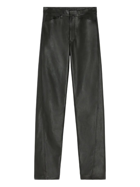 LEMAIRE Twisted five-pocket leather trousers - Black - zdjęcie produktu nr 1
