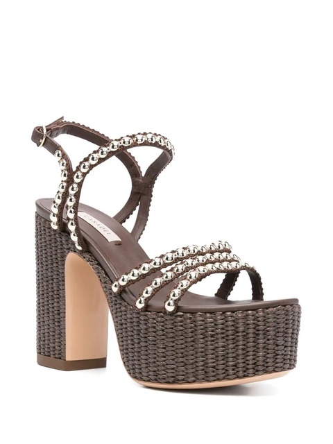 Casadei 120mm Isa Studsway platform sandals - Brown - zdjęcie produktu nr 1