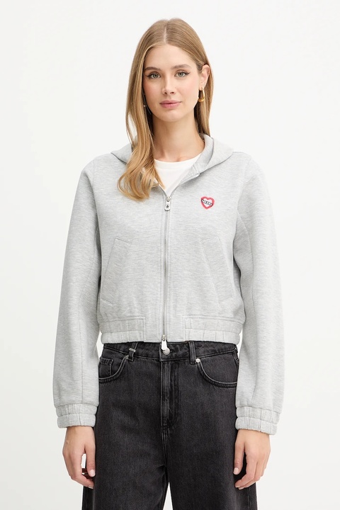 Pinko bluza damska kolor szary z kapturem melanżowa 104227 A2TL - zdjęcie produktu nr 1