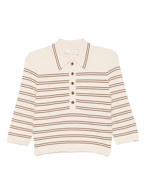 ZIMMERMANN striped polo top - Neutrals - zdjęcie produktu nr 1
