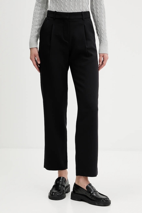 Abercrombie & Fitch spodnie damskie kolor czarny proste high waist KI156-5521-900 - zdjęcie produktu nr 1