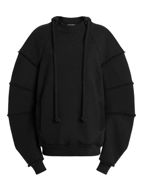 Dolce & Gabbana ruffled-sleeve drawstring sweatshirt - Black - zdjęcie produktu nr 1