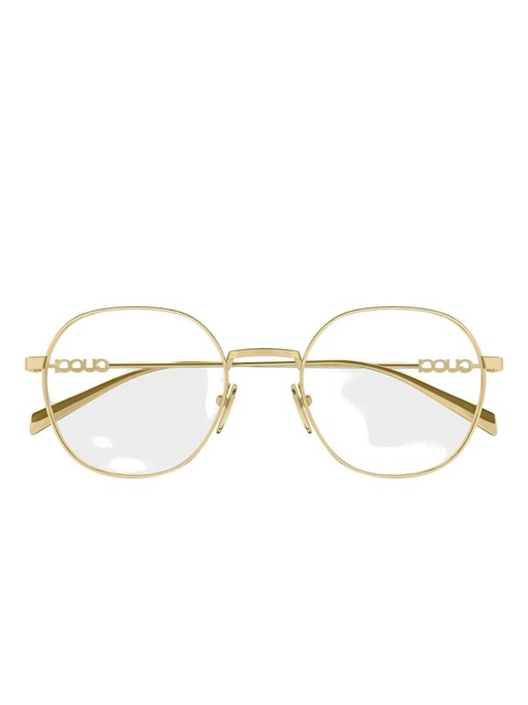 Gucci Eyewear logo round-frame glasses - Gold - zdjęcie produktu nr 1