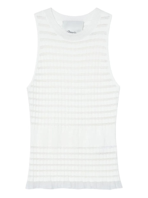 3.1 Phillip Lim ribbed-knit ruffled top - Neutrals - zdjęcie produktu nr 1