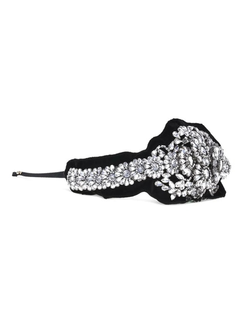 Valentino Garavani rhinestone-embellished velvet necklace - Black - zdjęcie produktu nr 2