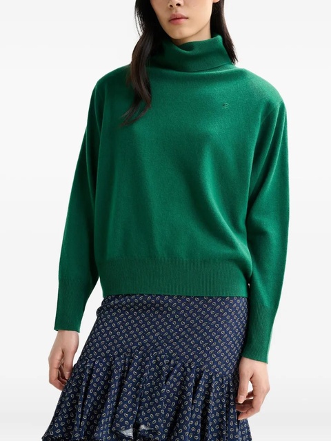 Essentiel Antwerp embroidered-logo turtleneck sweater - Green - zdjęcie produktu nr 2