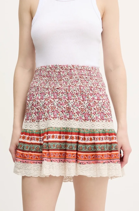 Superdry spódnica kolor różowy mini rozkloszowana W7210348A-F4C - zdjęcie produktu nr 1