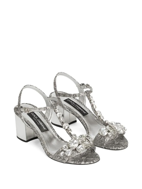 Dolce & Gabbana 60mm embroidery brocade sandals - Silver - zdjęcie produktu nr 2