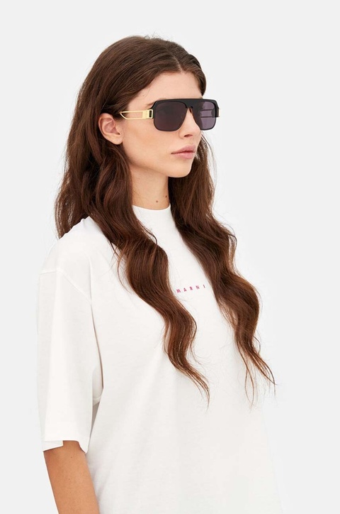 Marni okulary przeciwsłoneczne Burullus kolor czarny EYMRN00057 001 FMZ - zdjęcie produktu nr 1