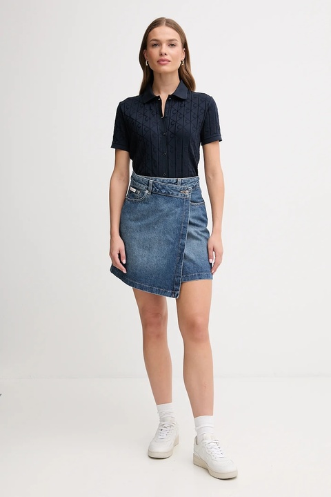 Calvin Klein Jeans kardigan bawełniany damski kolor granatowy lekki LV044D209G - zdjęcie produktu nr 2
