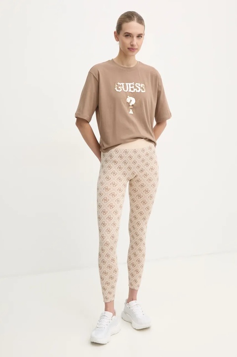 Guess t-shirt bawełniany AURLIE kolor beżowy V4YI06 I3Z14 - zdjęcie produktu nr 2