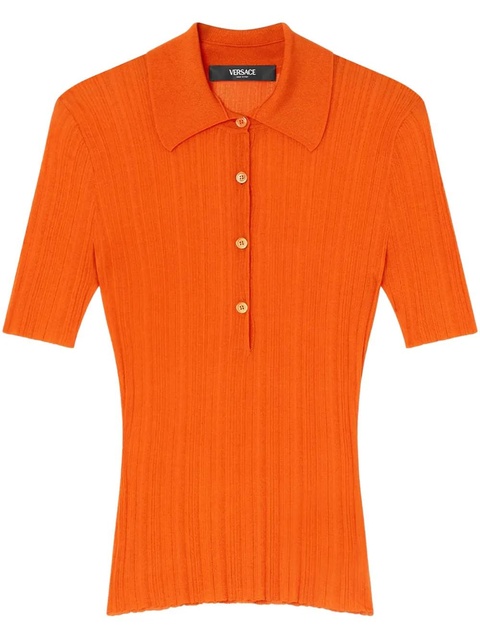 Versace ribbed-knit polo shirt - Orange - zdjęcie produktu nr 1