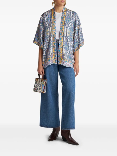 ETRO paisley-print silk robe jacket - White - zdjęcie produktu nr 2