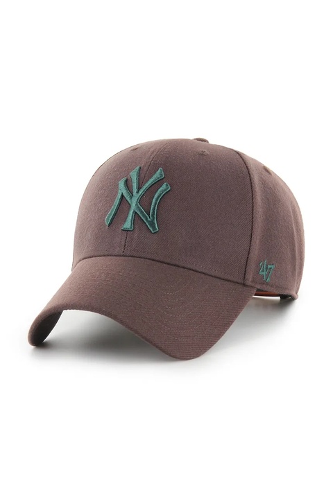 47 brand czapka z daszkiem z dodatkiem wełny MLB New York Yankees kolor brązowy B-MVPSP17WBP-BWF - zdjęcie produktu nr 1