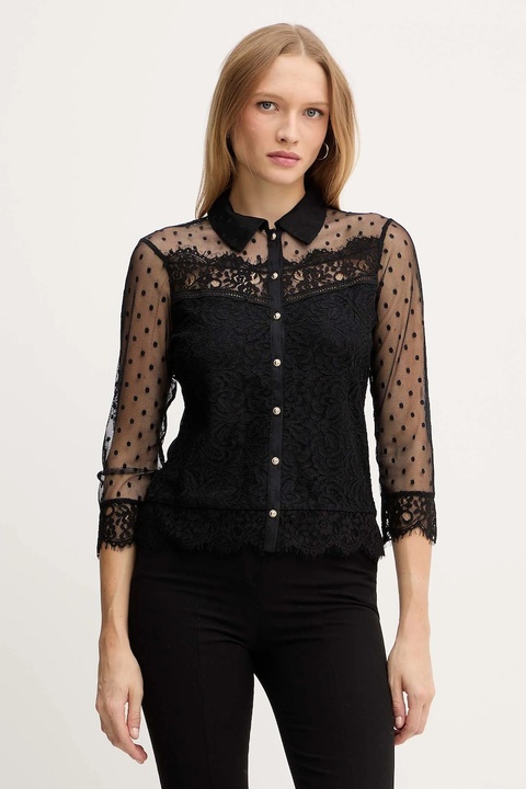 Morgan koszula damska kolor czarny regular z kołnierzykiem klasycznym TEREZA - zdjęcie produktu nr 1
