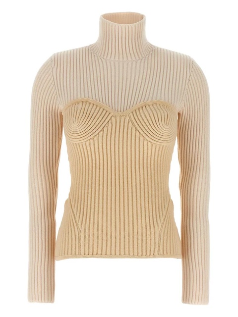Jean Paul Gaultier ribbed corset sweater - White - zdjęcie produktu nr 1