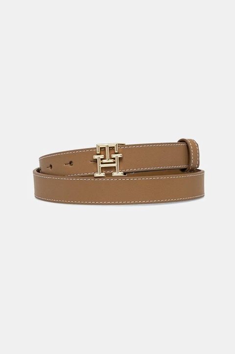 Tommy Hilfiger pasek skórzany damski kolor beżowy AW0AW17248 - zdjęcie produktu nr 1