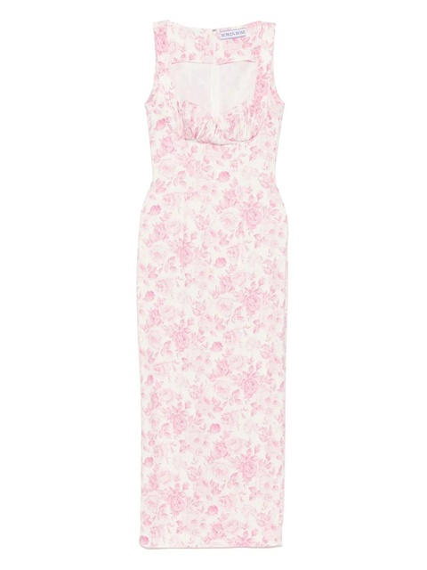 Rowen Rose rose-print maxi dress - White - zdjęcie produktu nr 1