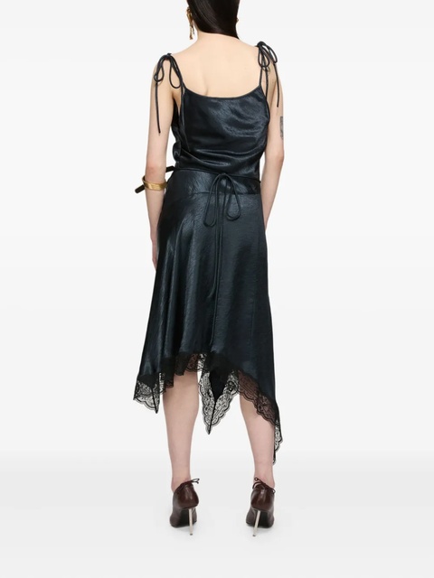 Acne Studios lace-trim asymmetric dress - Blue - zdjęcie produktu nr 2
