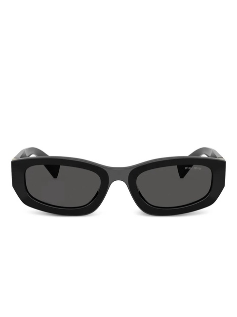 Miu Miu Eyewear geometric-frame logo-detail sunglasses - Black - zdjęcie produktu nr 1