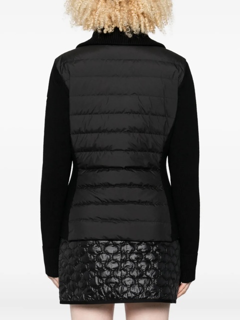 Moncler quilted knit-panel puffer jacket - Black - zdjęcie produktu nr 2