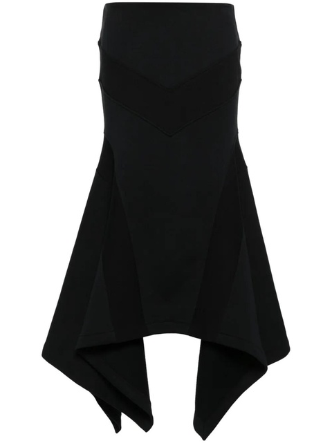 The Attico asymmetric cotton midi skirt - Black - zdjęcie produktu nr 1