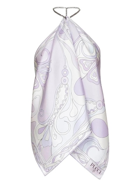 PUCCI chain-embellished Orchidee-print top - Purple - zdjęcie produktu nr 1