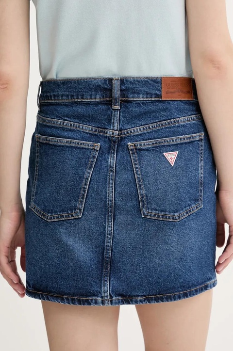Guess Jeans spódnica jeansowa kolor granatowy mini prosta W5GD0Q D5M44 - zdjęcie produktu nr 2